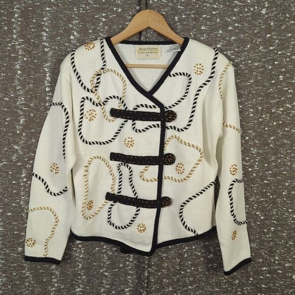 Vintage Marisa Christina - Lisa Nichols Embroidered Button Up Sweater‎ Women's M - Picture 1 of 6